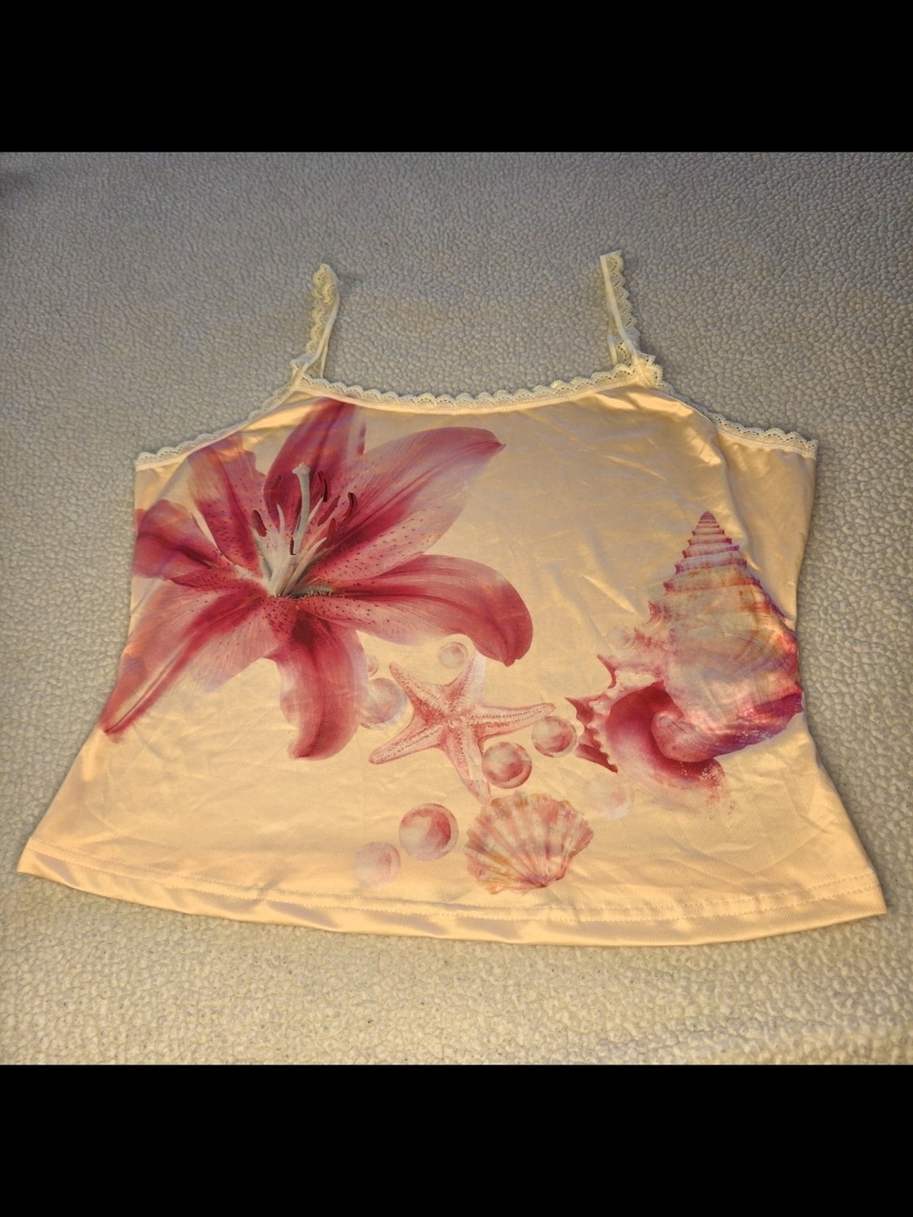Verdusa Pink Hibiscus Shell-Print Cami Tank Top NWT Size XL